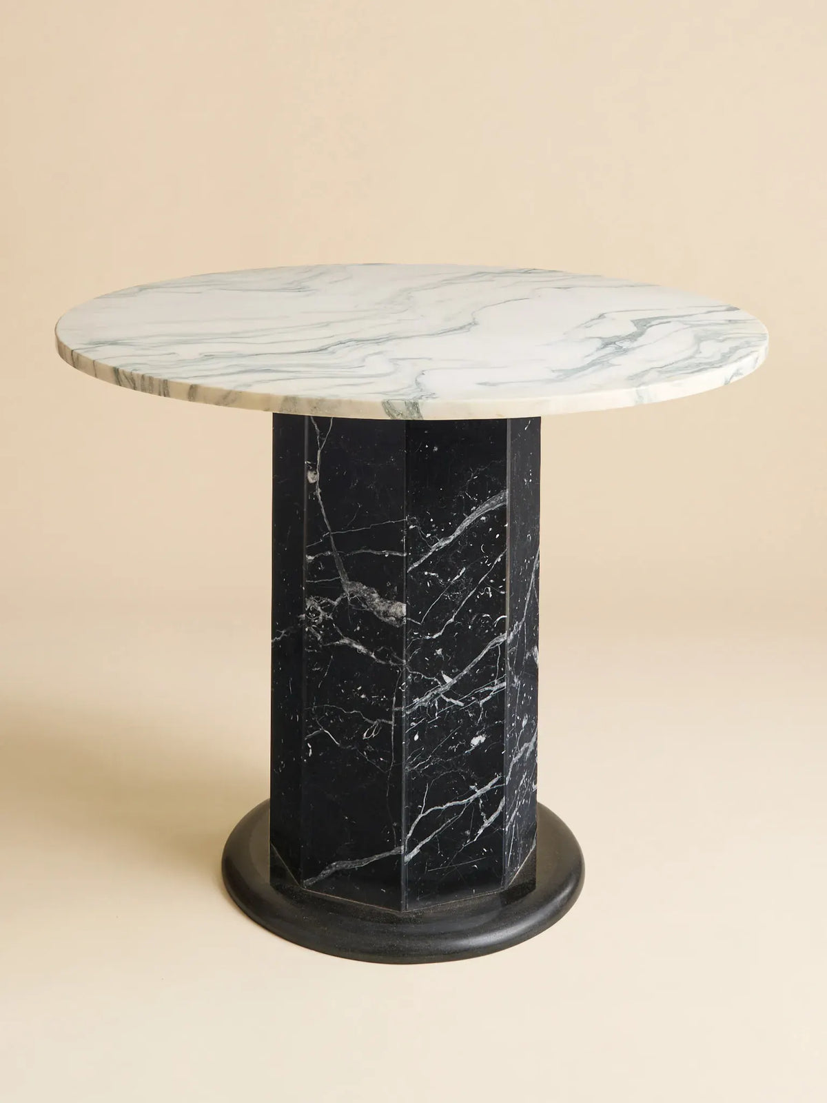 The Vintage Black & White Marble Pedestal TableDining TablesMiscellanea, etc.