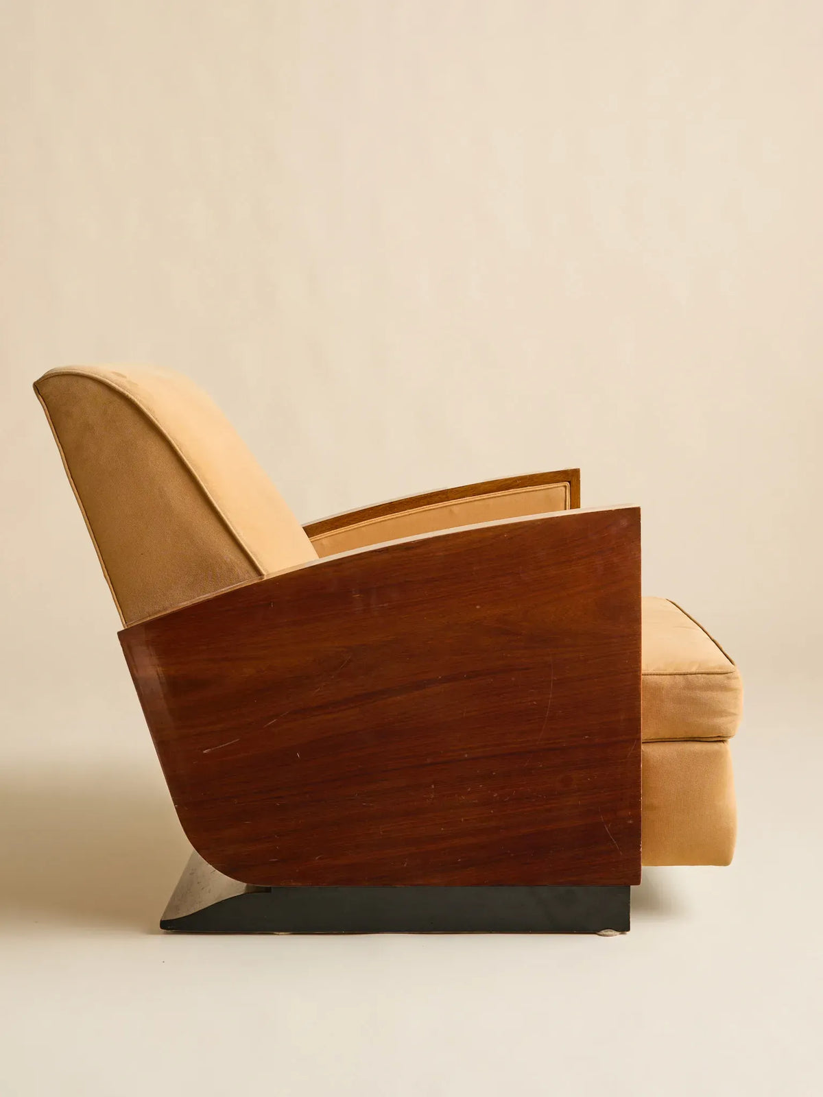 The Vintage French Art Deco Style Walnut Club Chairs, Mid 20th CenturySeatingMiscellanea, etc.