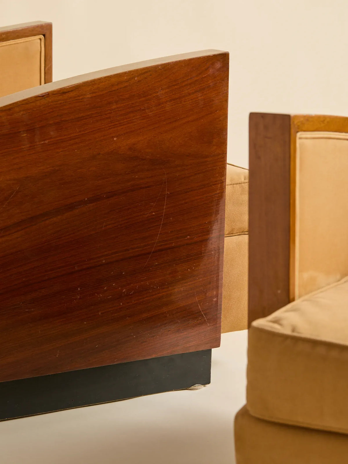 The Vintage French Art Deco Style Walnut Club Chairs, Mid 20th CenturySeatingMiscellanea, etc.