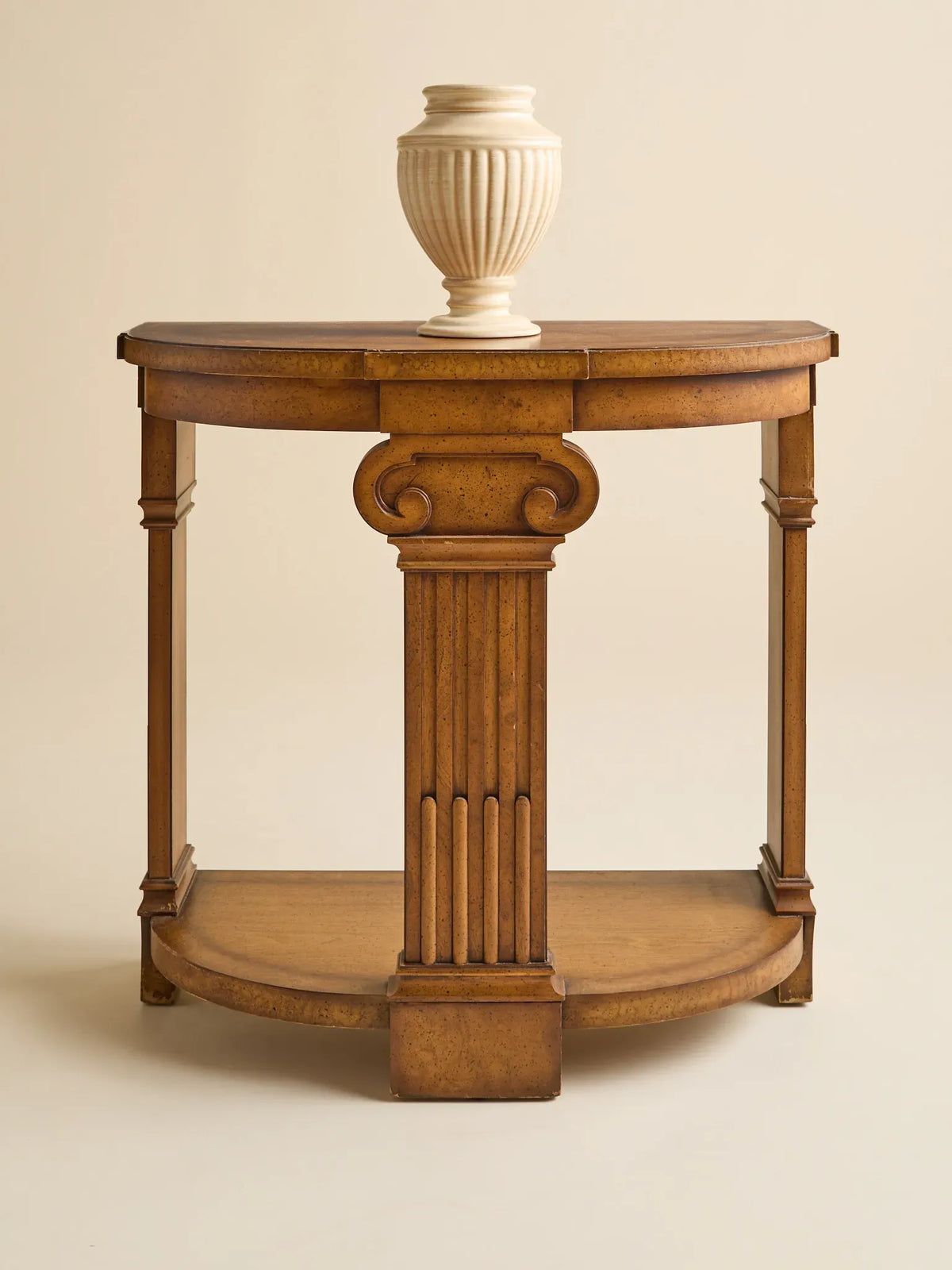 The Vintage Neoclassical Style Wood Demilune Console TableConsole TablesMiscellanea, etc.