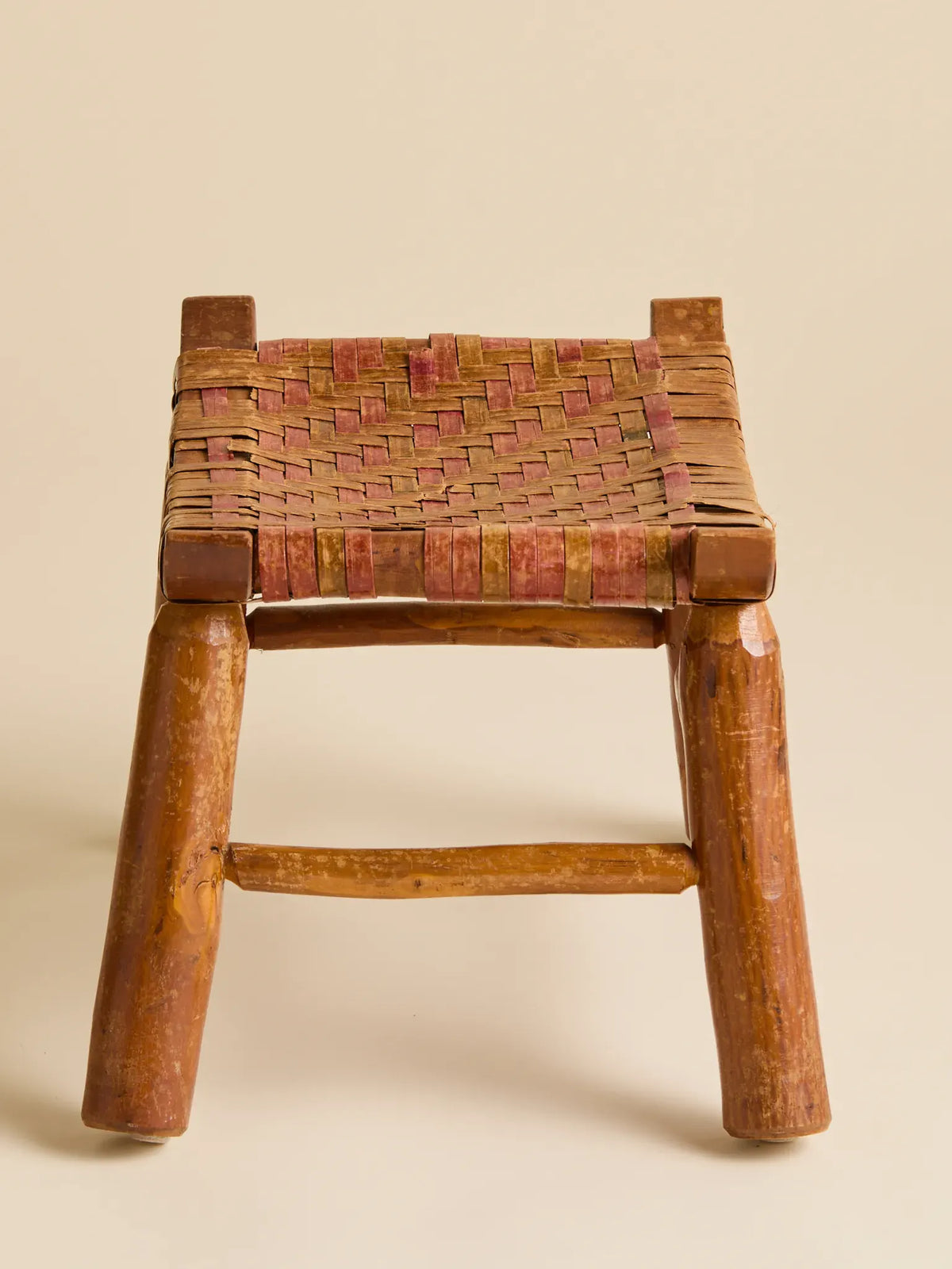 The Vintage Woven Red and Brown StoolSeatingMiscellanea, etc.