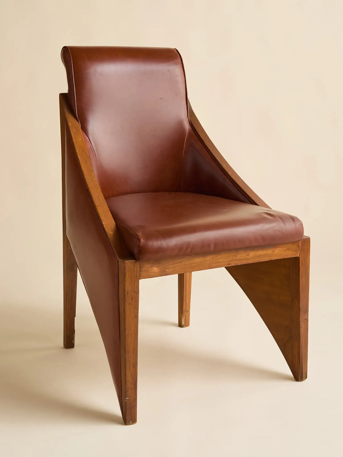 The Vintage English Art Deco Leather Accent ChairsSeatingMiscellanea, etc.