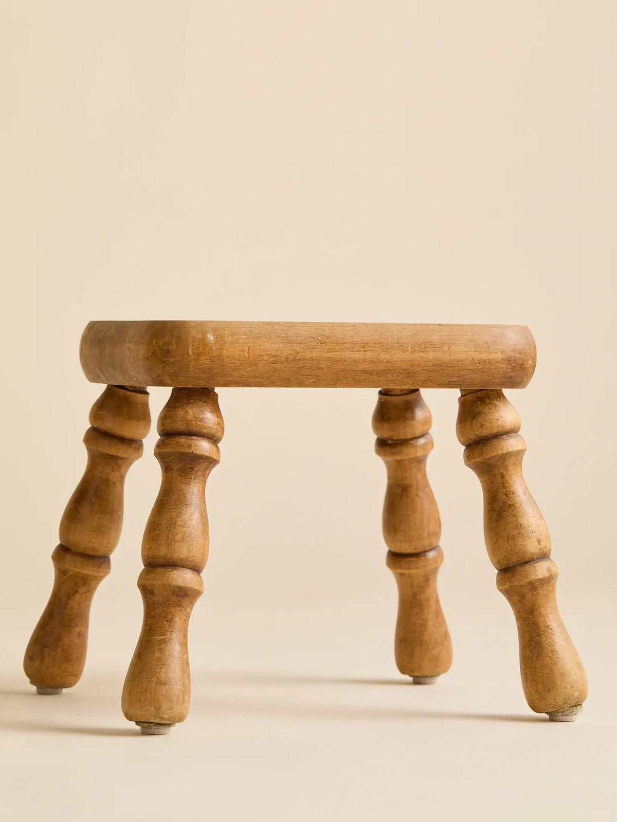 The Vintage Small Patinaed White Oak Accent StoolSeatingMiscellanea, etc.