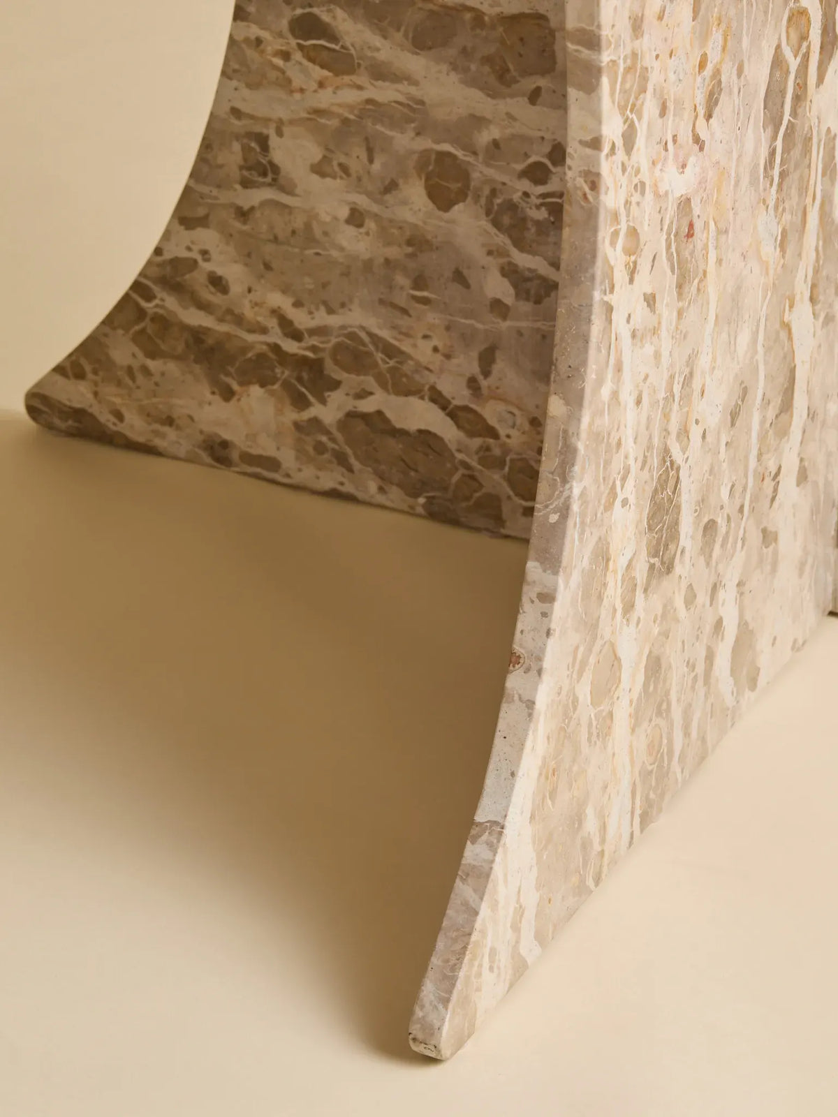 The Vintage Tessellated Marble Demilune Console TableConsole TablesMiscellanea, etc.