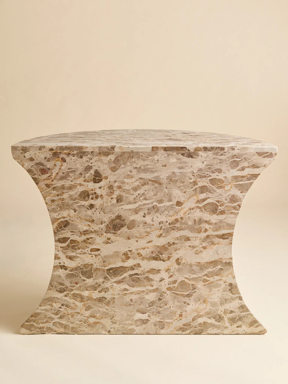 The Vintage Tessellated Marble Demilune Console TableConsole TablesMiscellanea, etc.