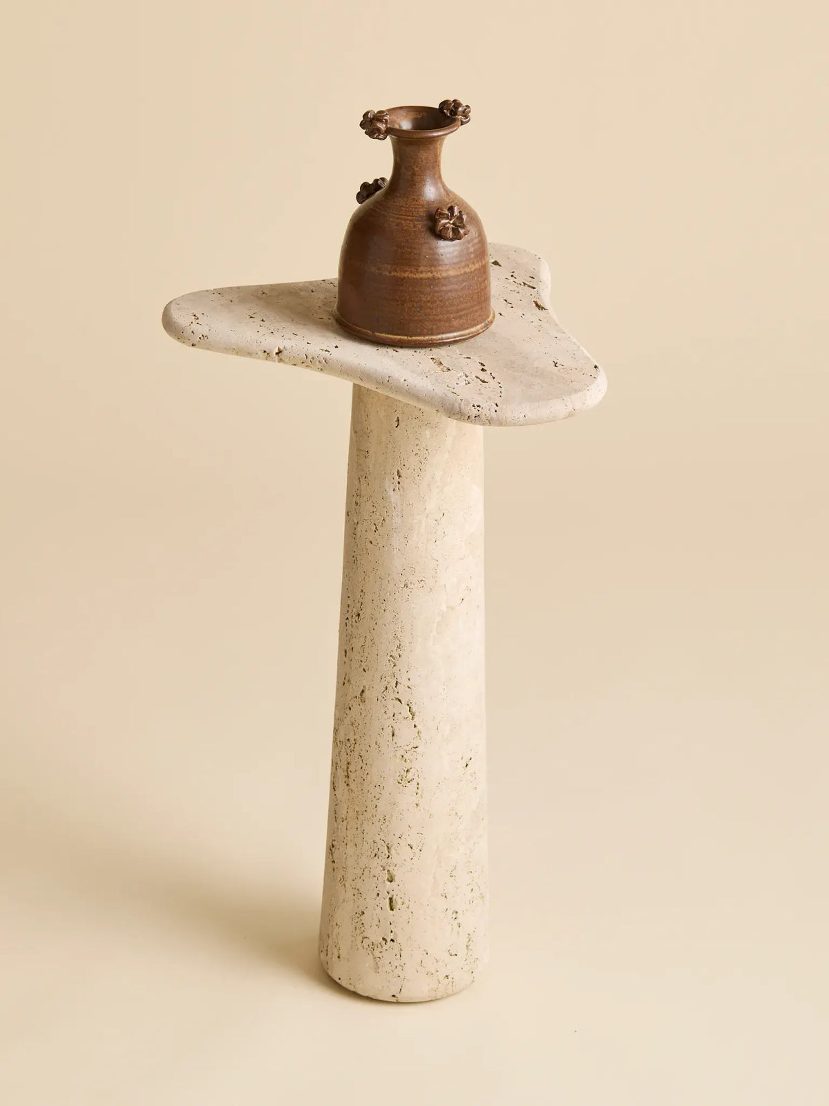 The Vintage Clover Travertine Drink TableSide TablesMiscellanea, etc.