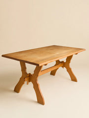 The Vintage Oak Sawbuck Trestle Farm Table by Henning KjaernulfDining TablesMiscellanea, etc.