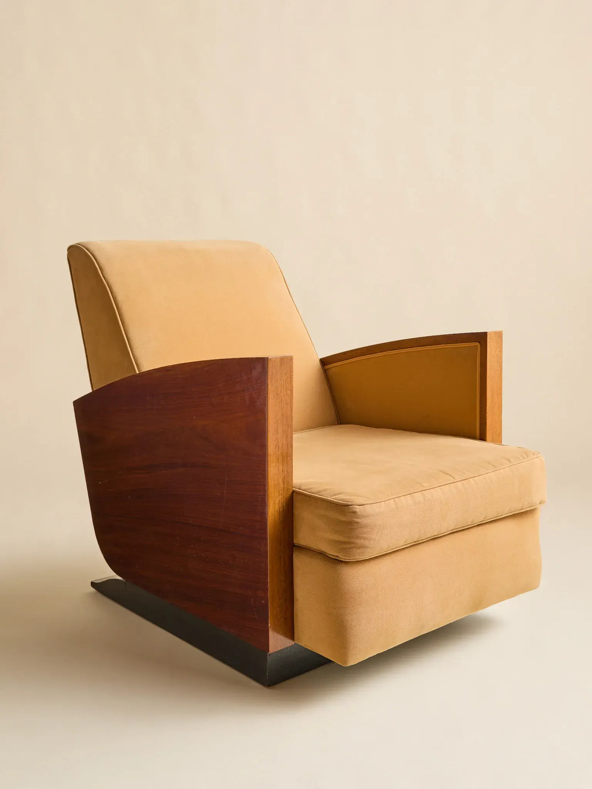 The Vintage French Art Deco Style Walnut Club Chairs, Mid 20th CenturySeatingMiscellanea, etc.