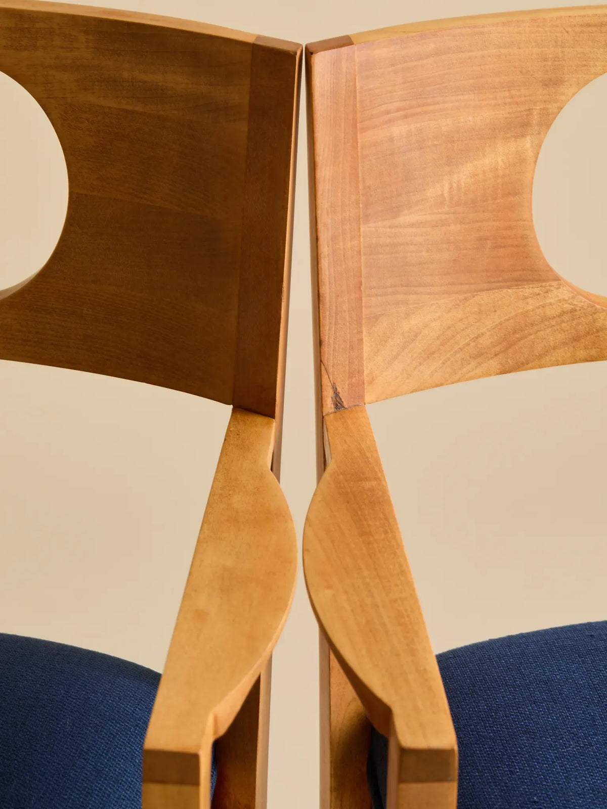 The Vintage Mid-Century Cobalt Blue Circle Back Dining ChairsSeatingMiscellanea, etc.
