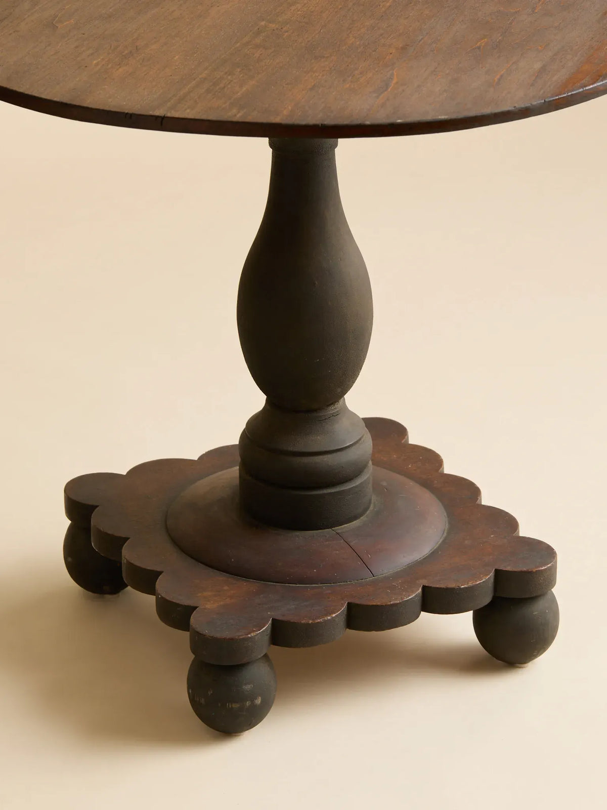 The Vintage Handmade Pine Entry Table with Scalloped BaseConsole TablesMiscellanea, etc.