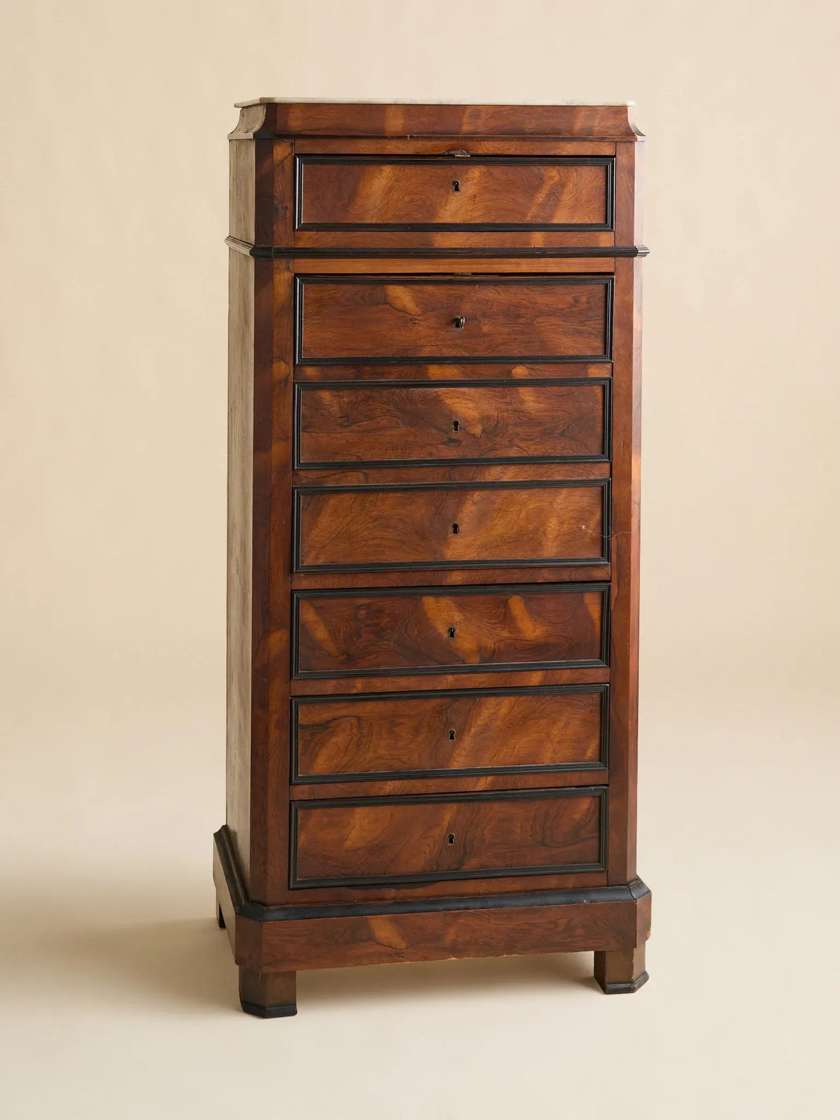 The Antique French Charles X Period Marble-Top Walnut Fall-Front SecretaryDesksMiscellanea, etc.