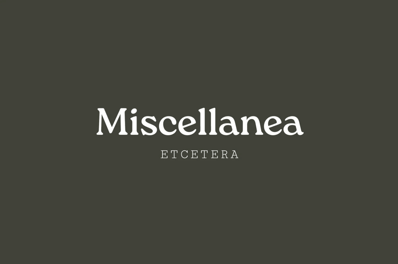 Miscellanea, etc. Gift CardMiscellanea, etc.