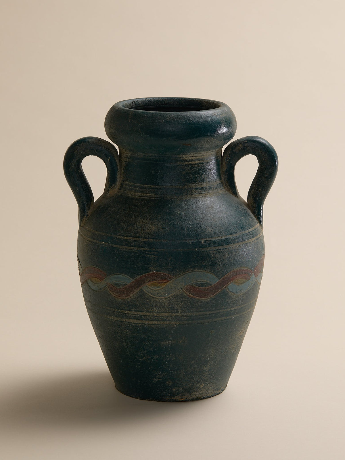 The Vintage Dark Green Moody Handled Ceramic VaseVasesMiscellanea, etc.