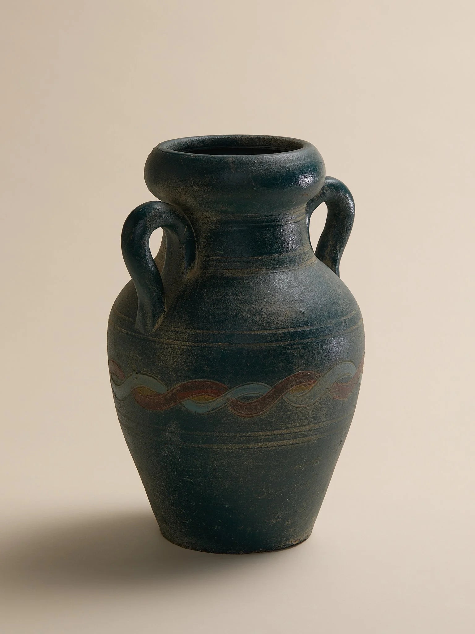 The Vintage Dark Green Moody Handled Ceramic VaseVasesMiscellanea, etc.