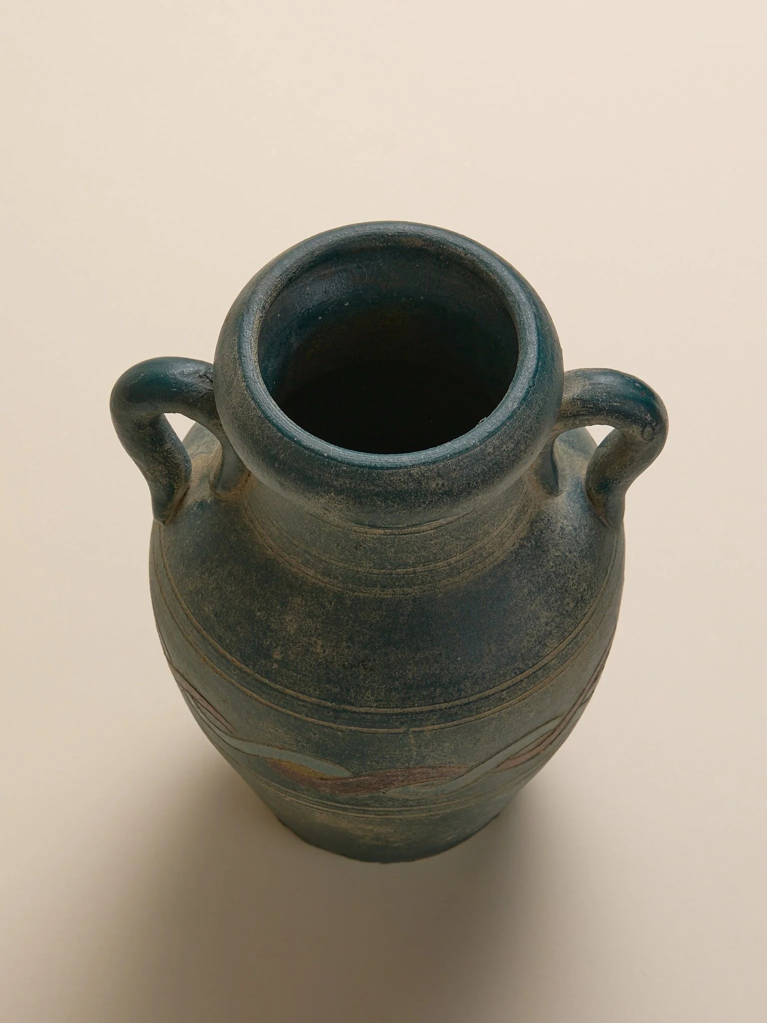 The Vintage Dark Green Moody Handled Ceramic VaseVasesMiscellanea, etc.