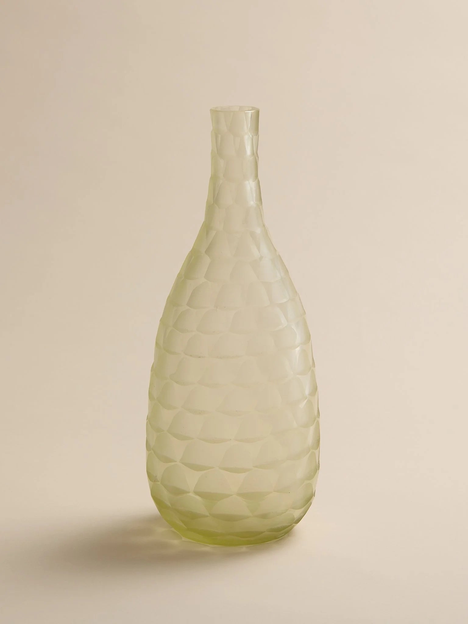 The Vintage Pale Green Honeycomb Textured Glass VaseVasesMiscellanea, etc.