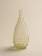 The Vintage Pale Green Honeycomb Textured Glass VaseVasesMiscellanea, etc.