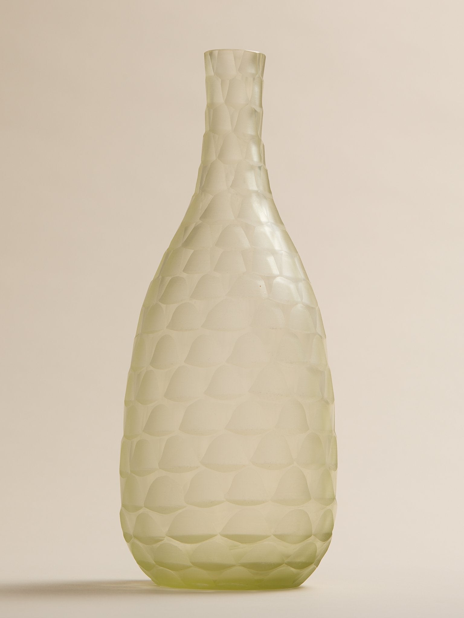 The Vintage Pale Green Honeycomb Textured Glass VaseVasesMiscellanea, etc.