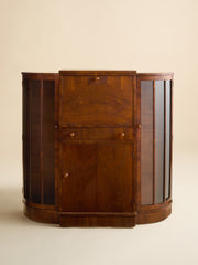The Vintage Glass and Wood Art Deco DeskCabinets and ShelvingMiscellanea, etc.