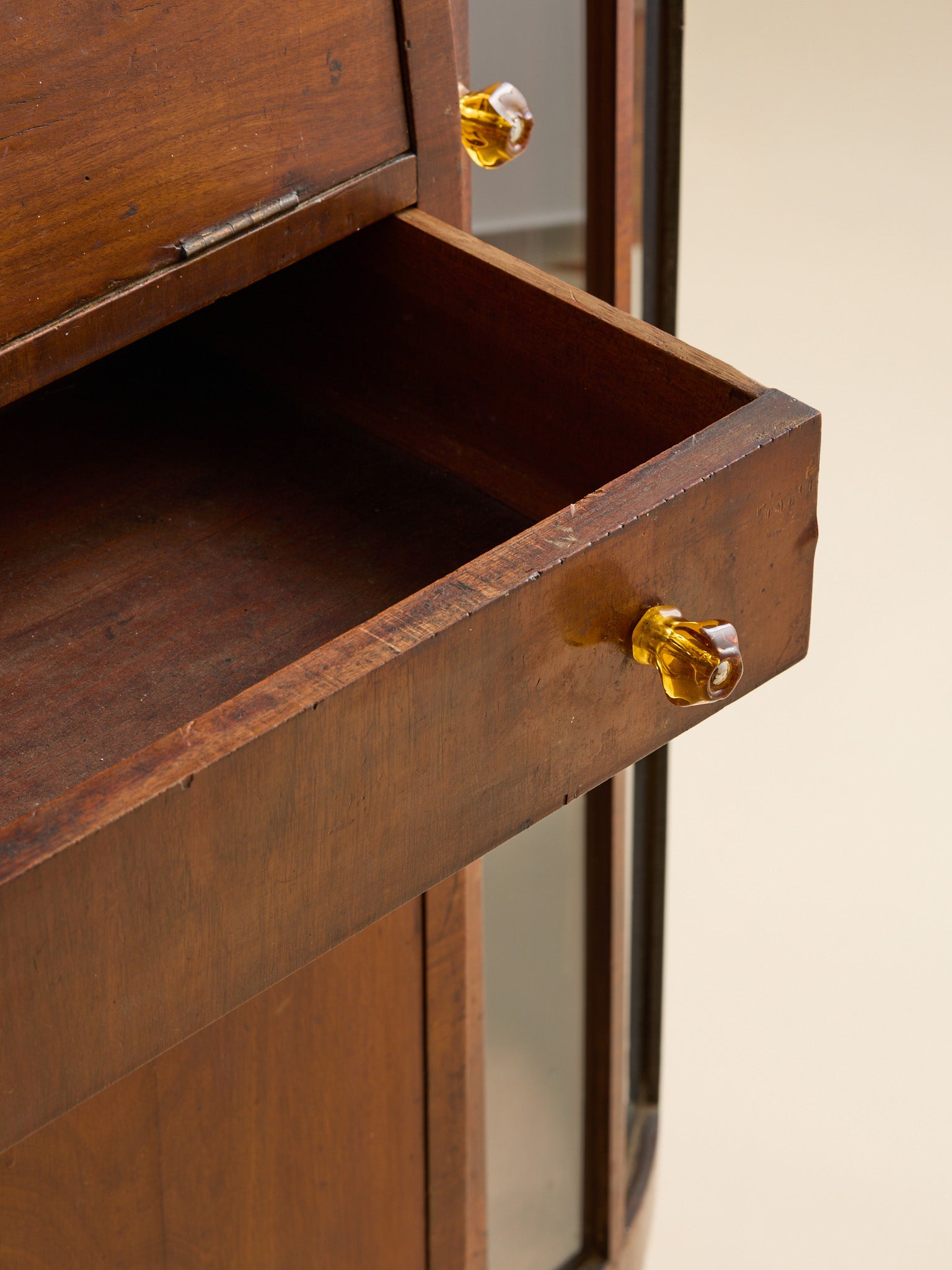 The Vintage Glass and Wood Art Deco DeskCabinets and ShelvingMiscellanea, etc.