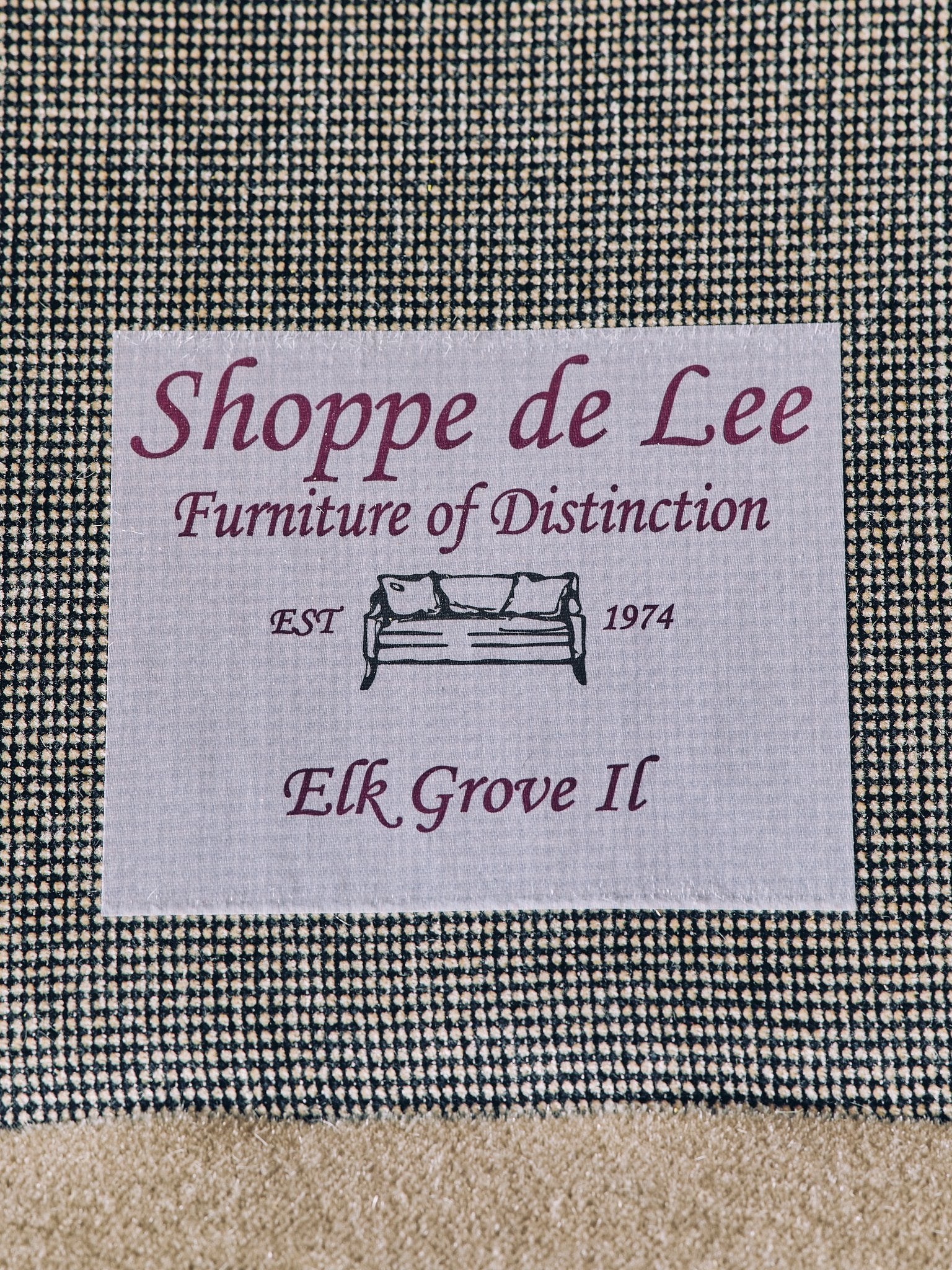 The Vintage Beige Mohair Sofa with Chocolate Brown Leather Contrast PipingSeatingMiscellanea, etc.