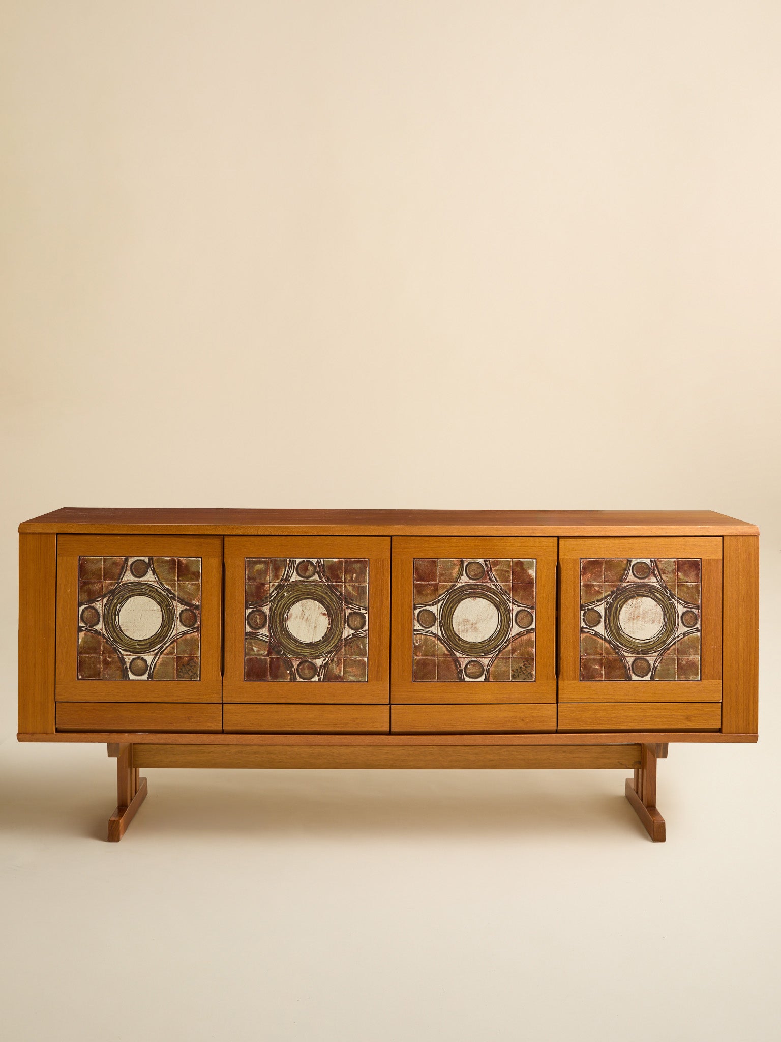The Vintage Gangso Mobler Danish Teak & Tile Sideboard, 1970SCredenzas and SideboardsMiscellanea, etc.