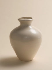 The White Glazed Vintage Ceramic Vase with Subtle Crackle TextureVasesMiscellanea, etc.