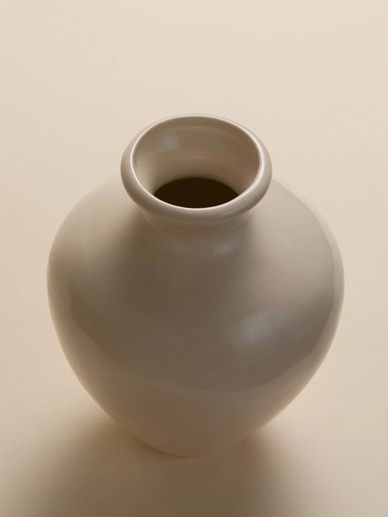 The White Glazed Vintage Ceramic Vase with Subtle Crackle TextureVasesMiscellanea, etc.