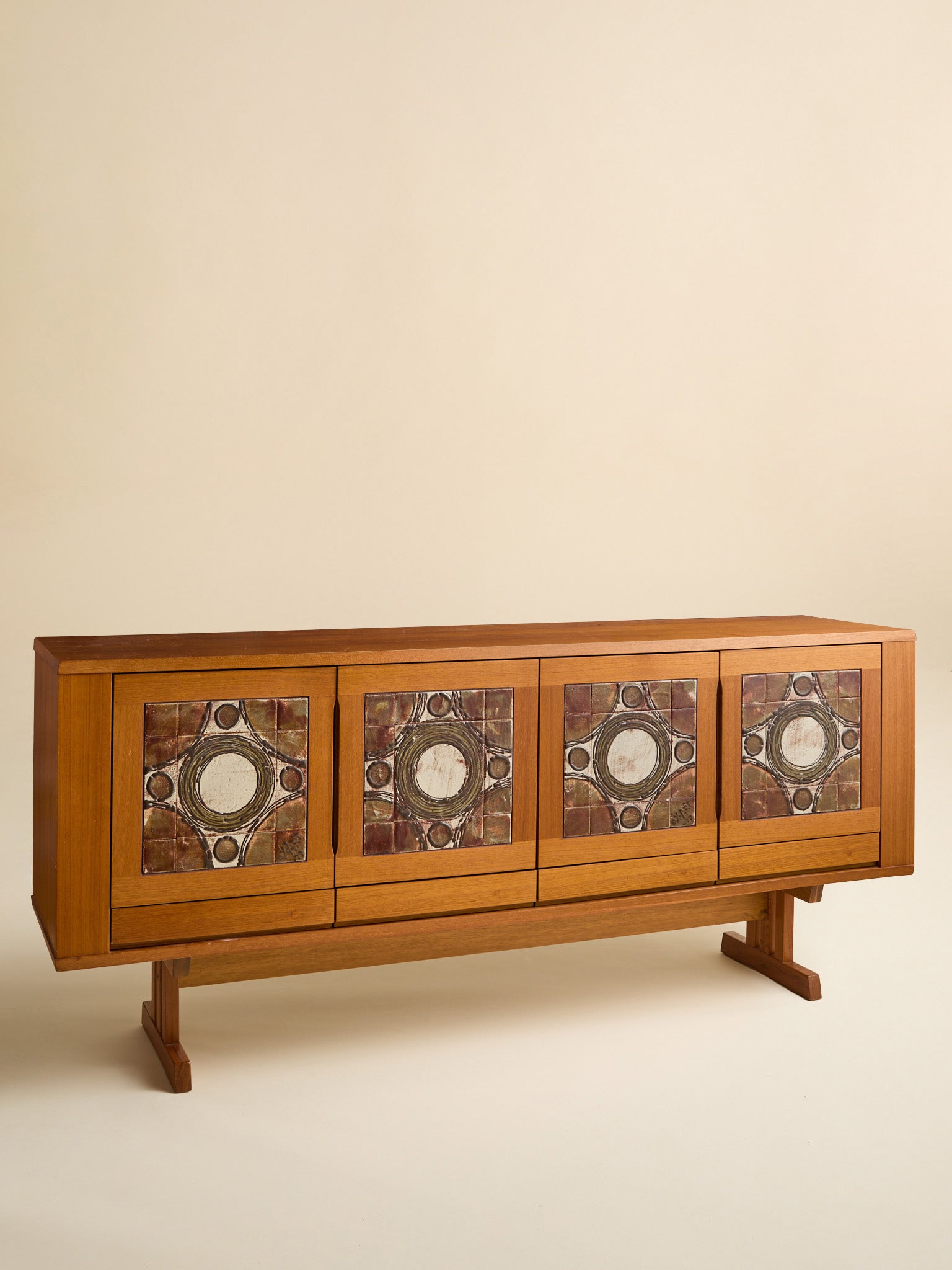 The Vintage Gangso Mobler Danish Teak & Tile Sideboard, 1970SCredenzas and SideboardsMiscellanea, etc.