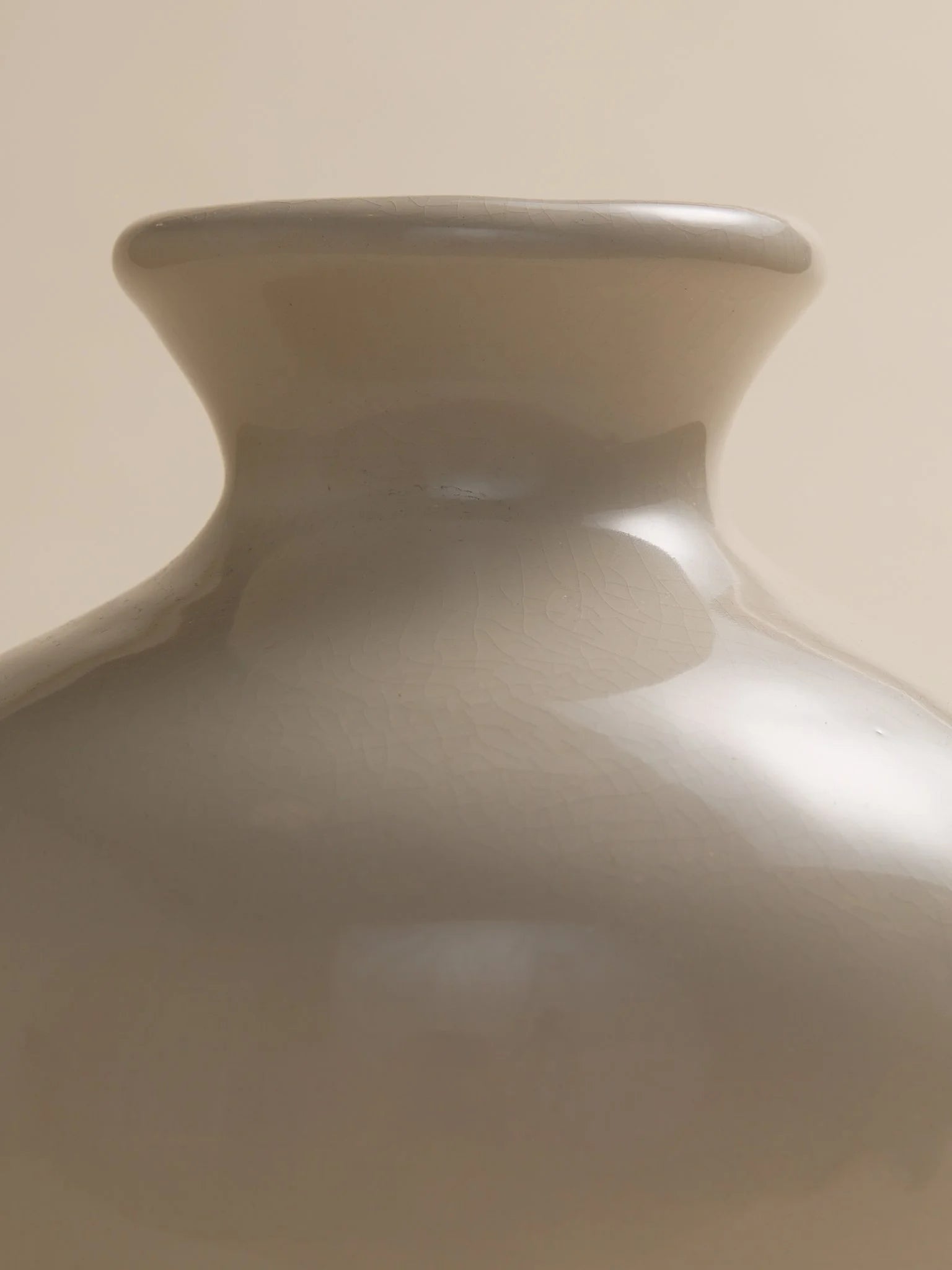 The White Glazed Vintage Ceramic Vase with Subtle Crackle TextureVasesMiscellanea, etc.