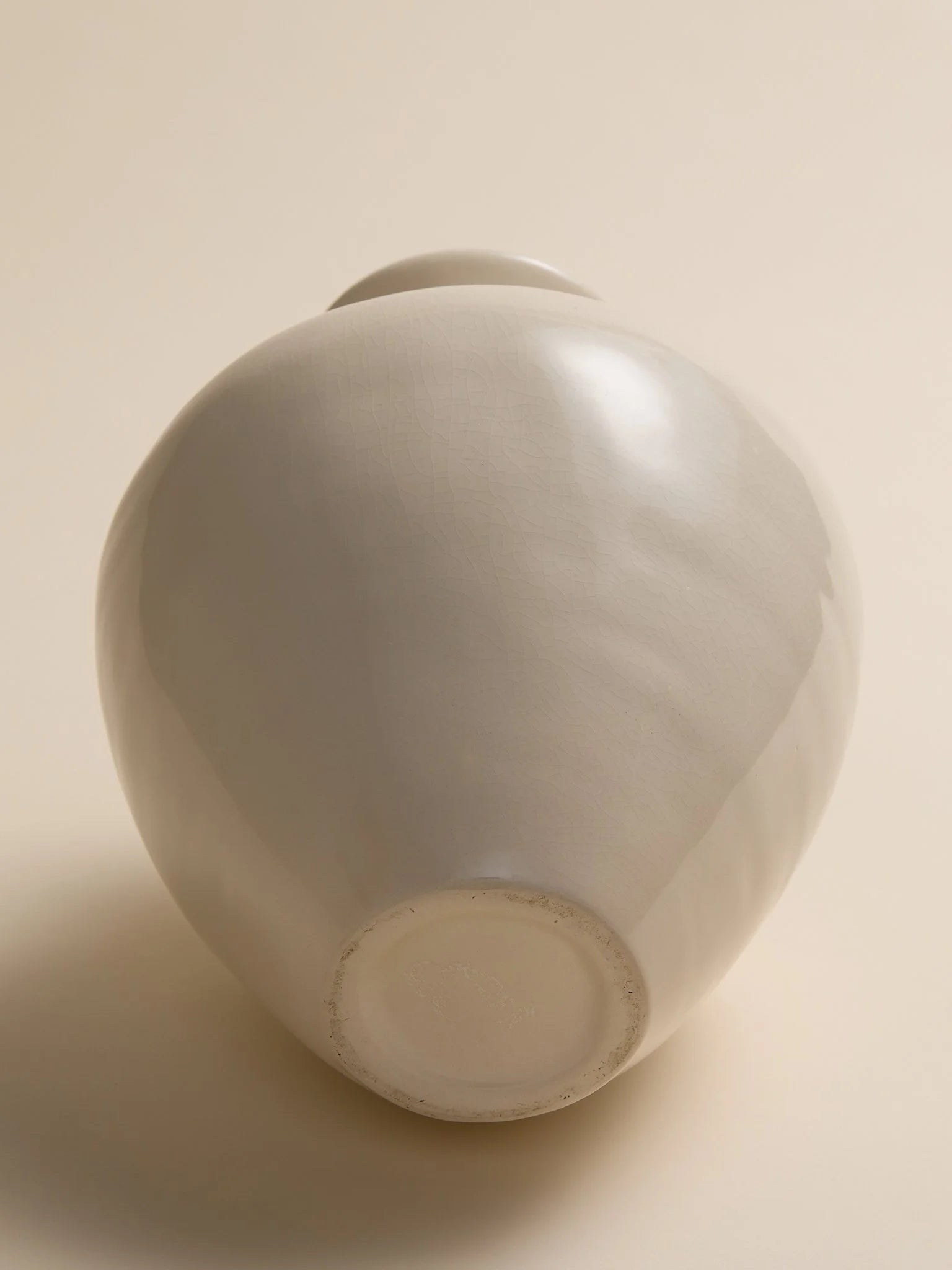 The White Glazed Vintage Ceramic Vase with Subtle Crackle TextureVasesMiscellanea, etc.
