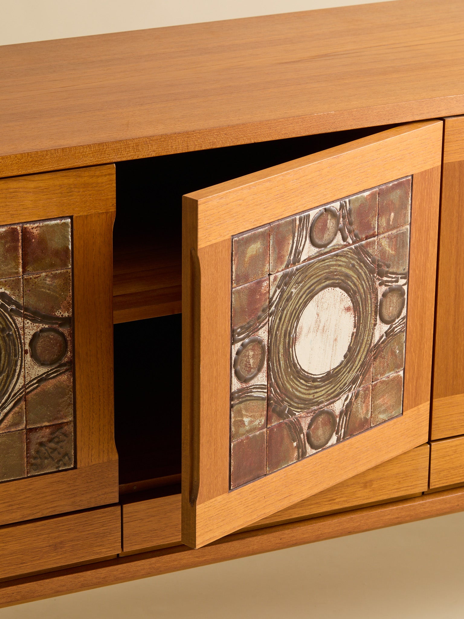 The Vintage Gangso Mobler Danish Teak & Tile Sideboard, 1970SCredenzas and SideboardsMiscellanea, etc.