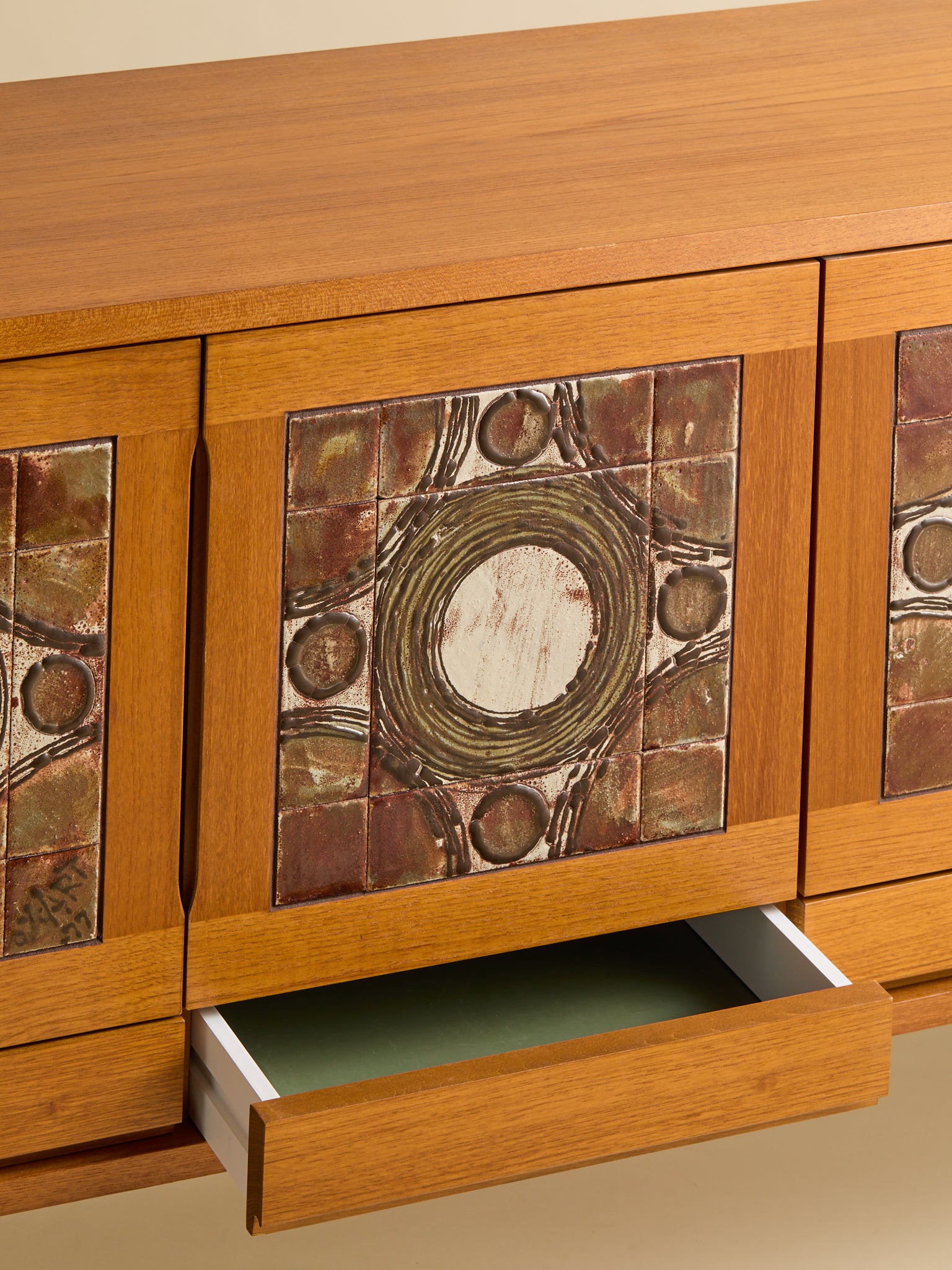 The Vintage Gangso Mobler Danish Teak & Tile Sideboard, 1970SCredenzas and SideboardsMiscellanea, etc.