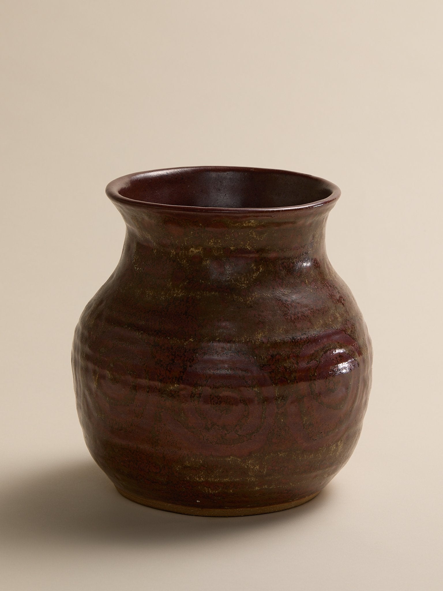 The Vintage Rust Glazed Studio Pottery Vase with Swirl PatternVasesMiscellanea, etc.