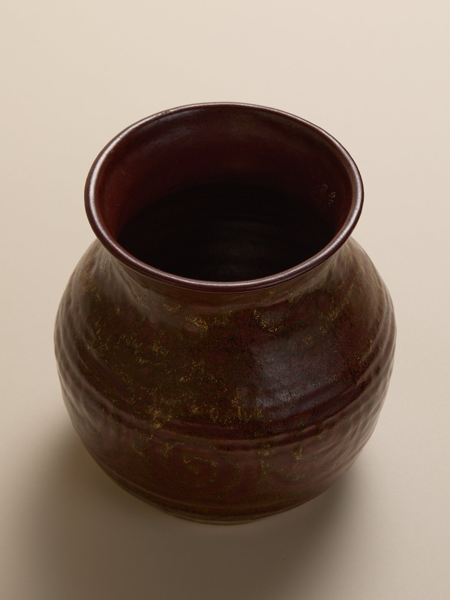 The Vintage Rust Glazed Studio Pottery Vase with Swirl PatternVasesMiscellanea, etc.