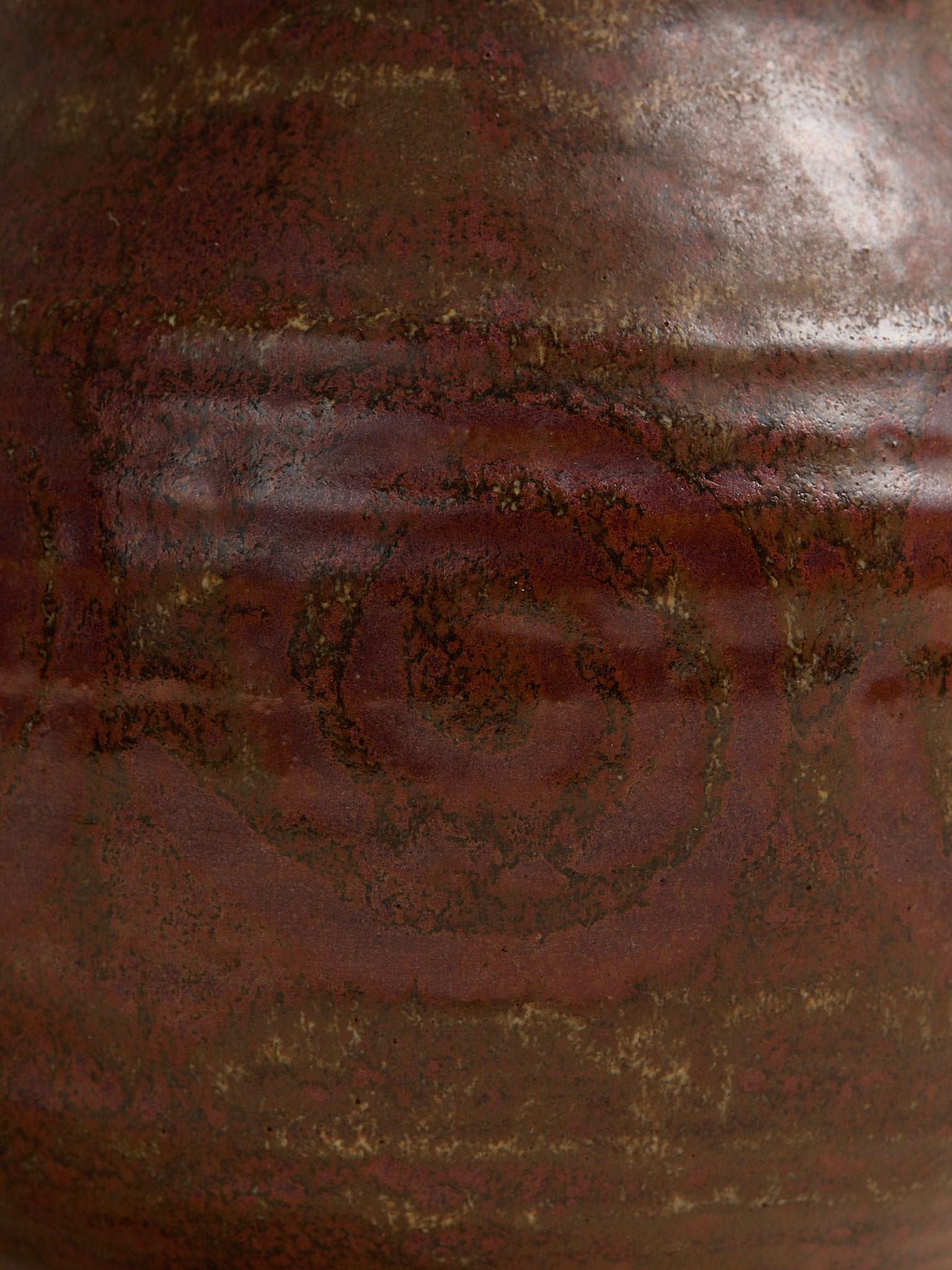 The Vintage Rust Glazed Studio Pottery Vase with Swirl PatternVasesMiscellanea, etc.