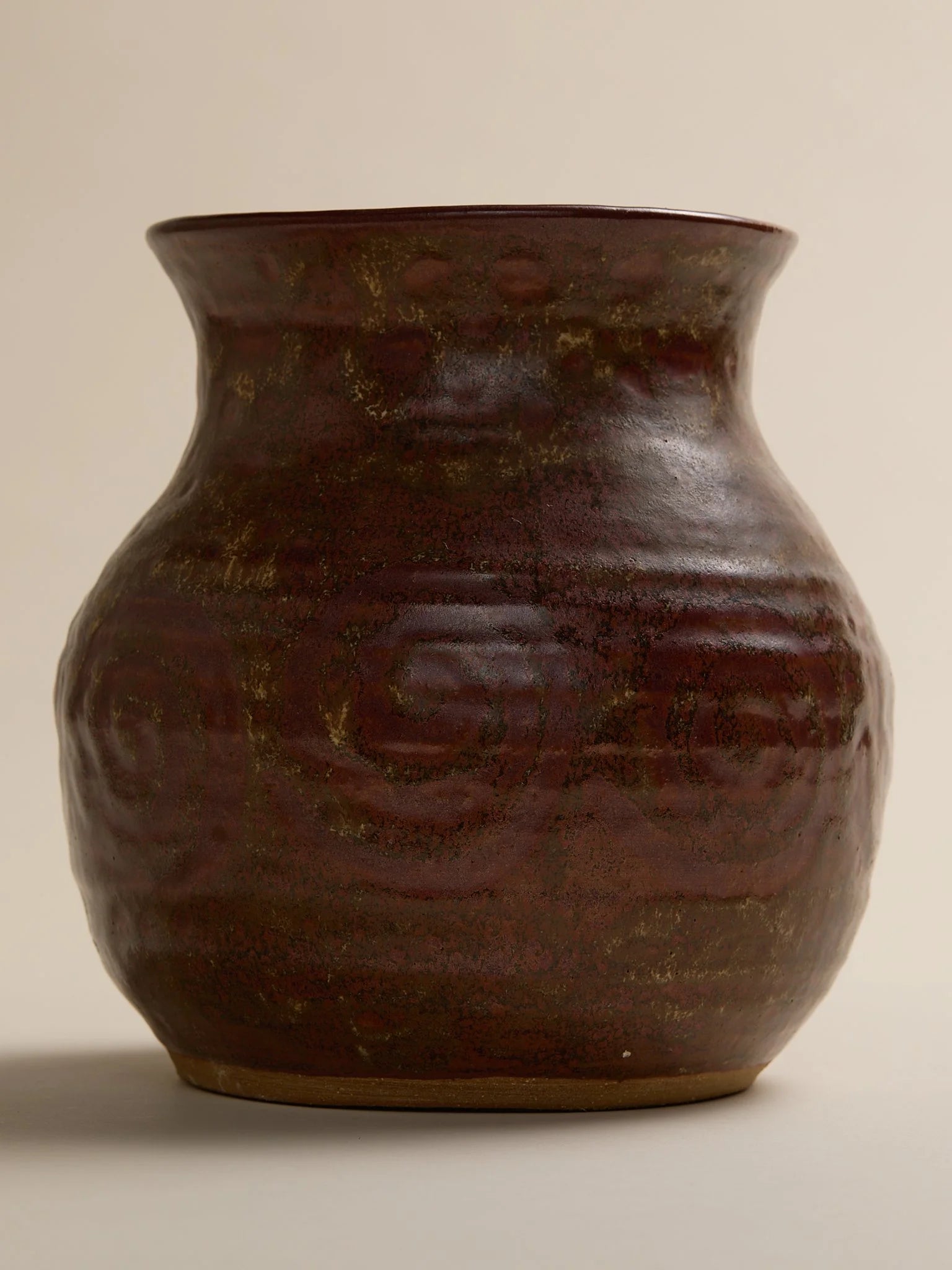The Vintage Rust Glazed Studio Pottery Vase with Swirl PatternVasesMiscellanea, etc.