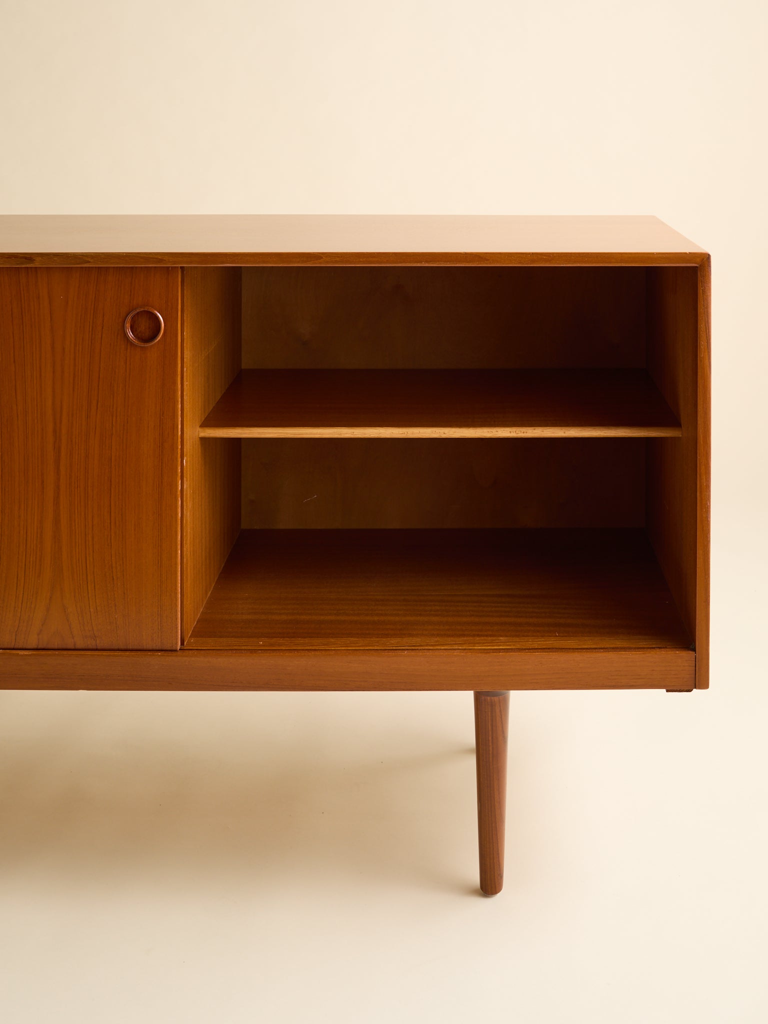 The Vintage Mid-Century Modern Gustav Bahus Teak CredenzaCredenzas and SideboardsMiscellanea, etc.