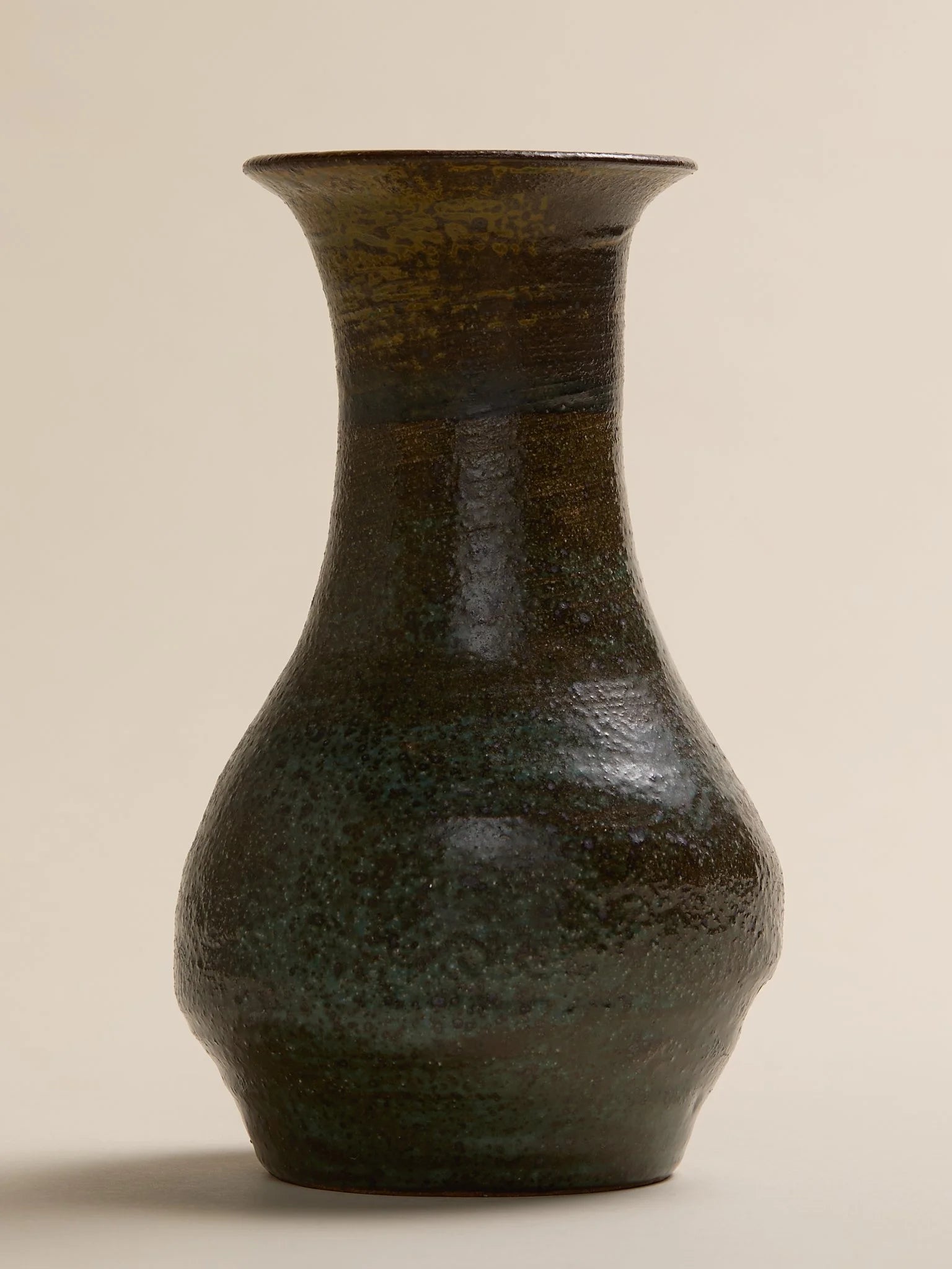 The Vintage Dark Green Studio Pottery Vase with Hints of BlueVasesMiscellanea, etc.