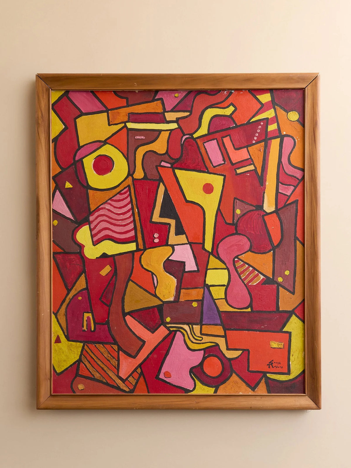 The Orignal Bold Abstract Pink, Red & Yellow PaintingArtMiscellanea, etc.