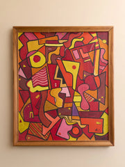The Orignal Bold Abstract Pink, Red & Yellow PaintingArtMiscellanea, etc.