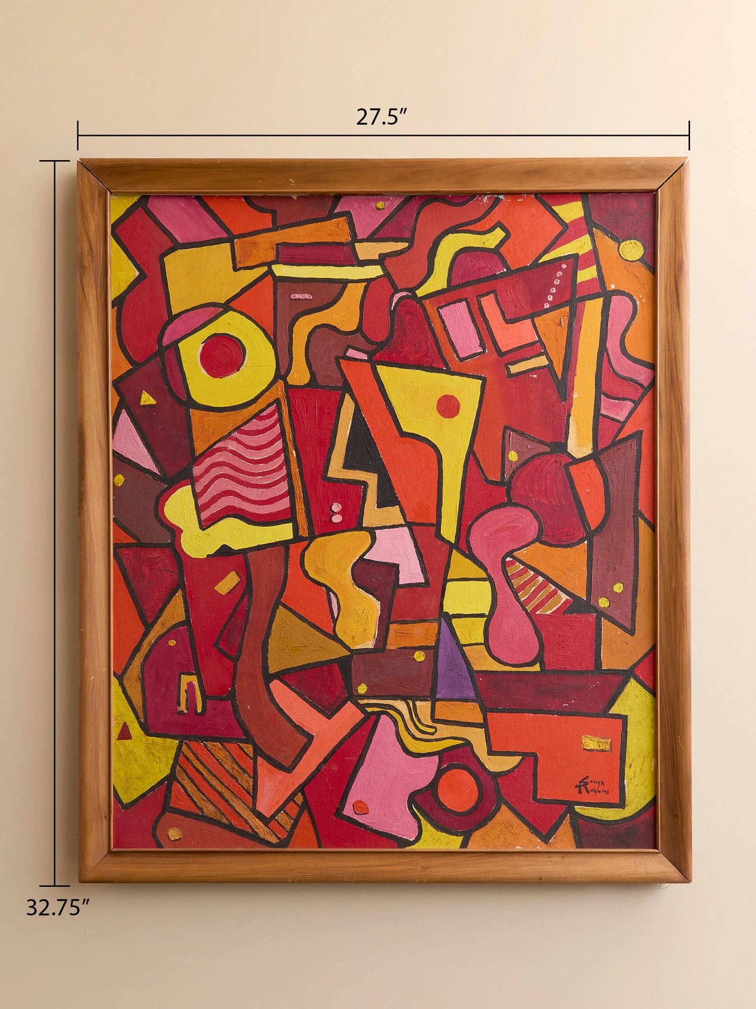 The Orignal Bold Abstract Pink, Red & Yellow PaintingArtMiscellanea, etc.