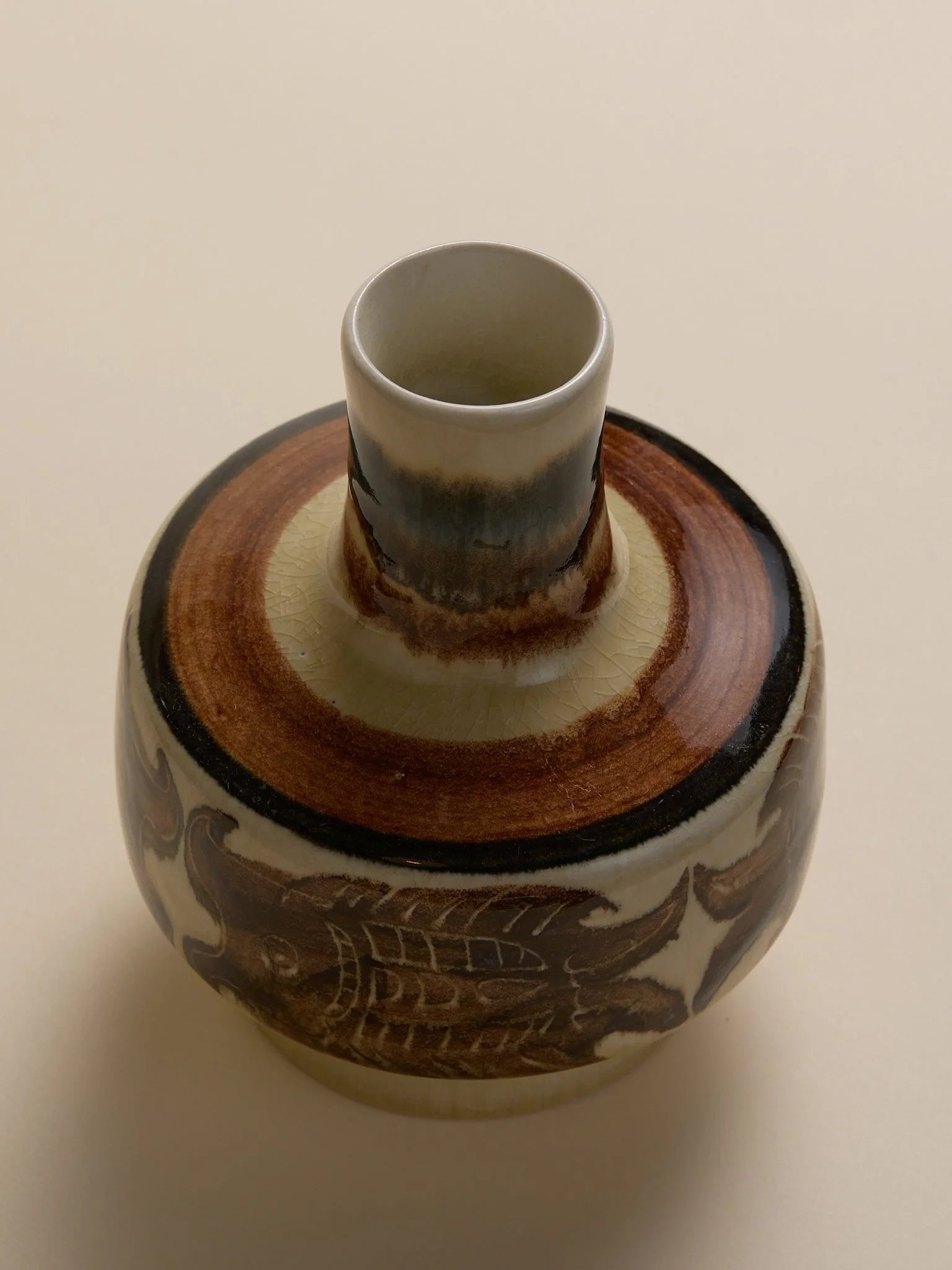 The Mid-Century Fish Motif Ceramic VaseVasesMiscellanea, etc.