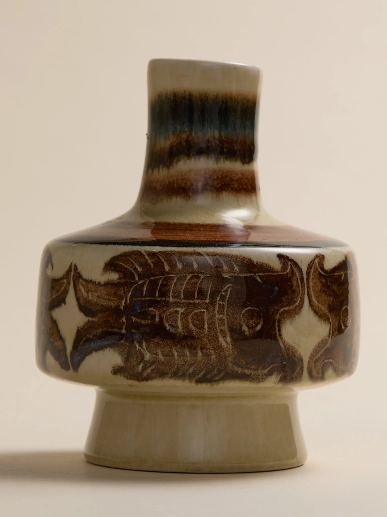 The Mid-Century Fish Motif Ceramic VaseVasesMiscellanea, etc.