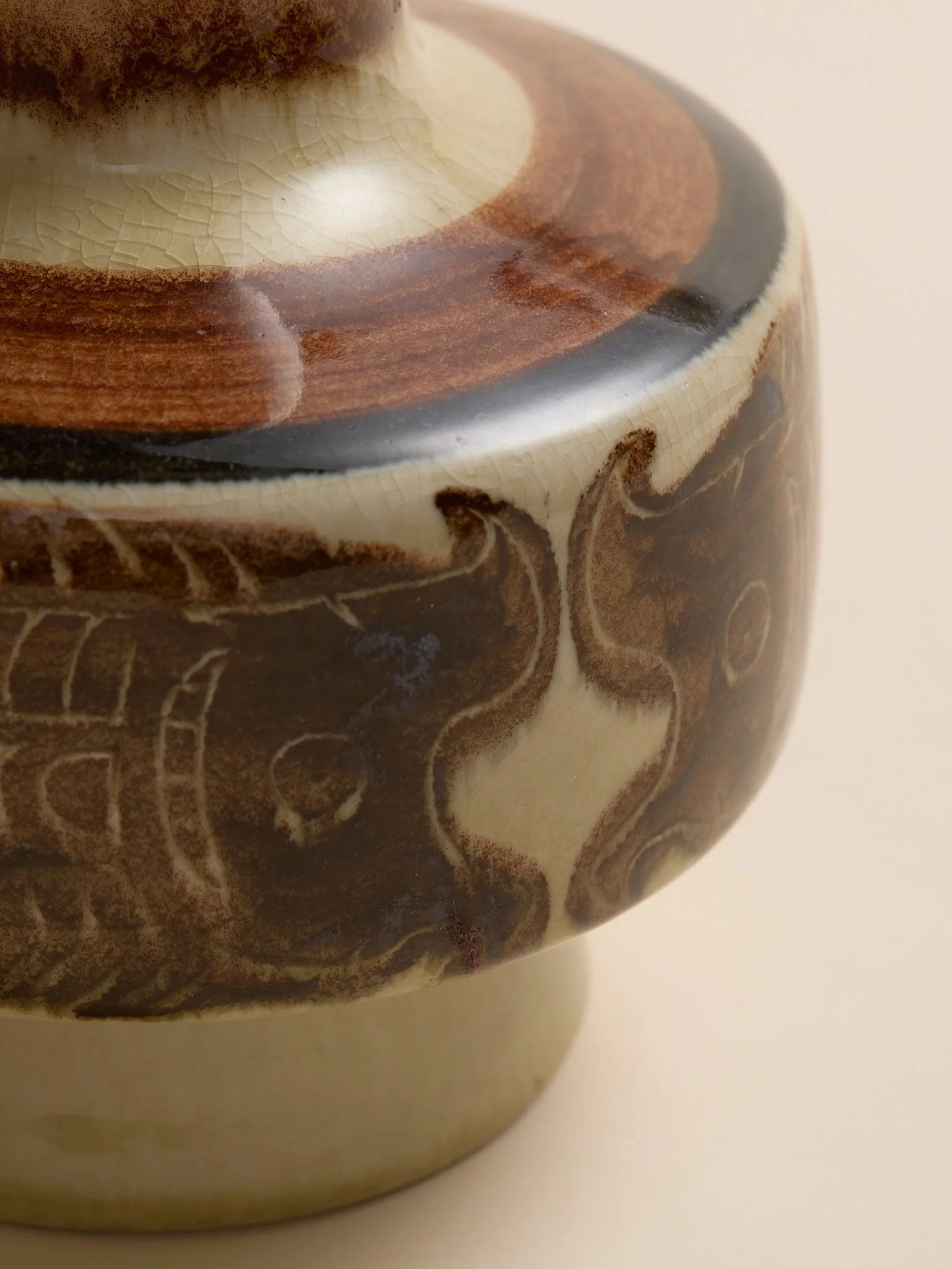 The Mid-Century Fish Motif Ceramic VaseVasesMiscellanea, etc.