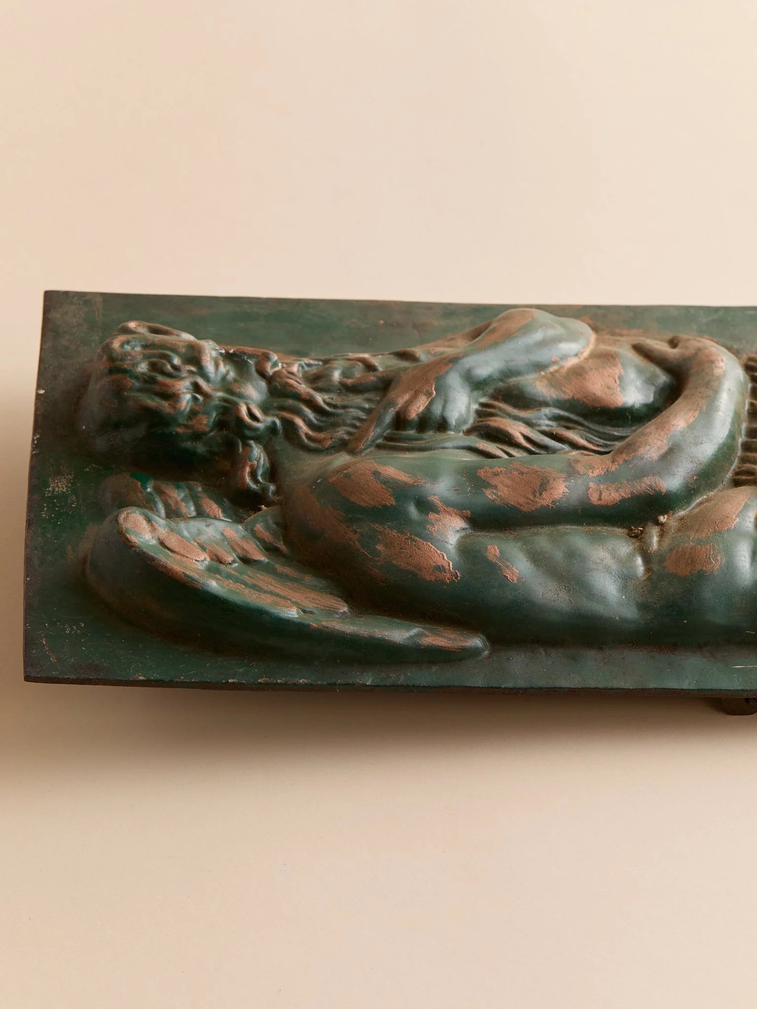 The Vintage Painted Cast Metal Plaque of an AngelArtMiscellanea, etc.