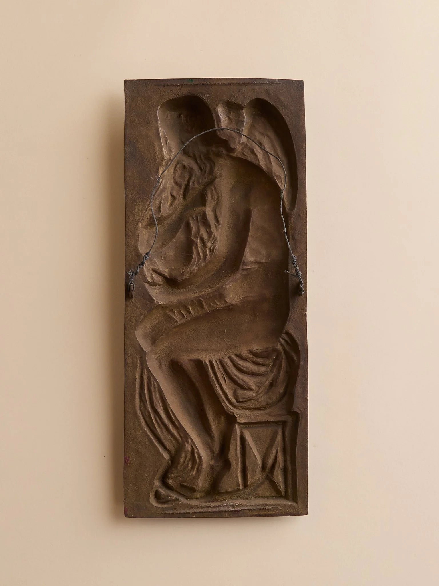 The Vintage Painted Cast Metal Plaque of an AngelArtMiscellanea, etc.