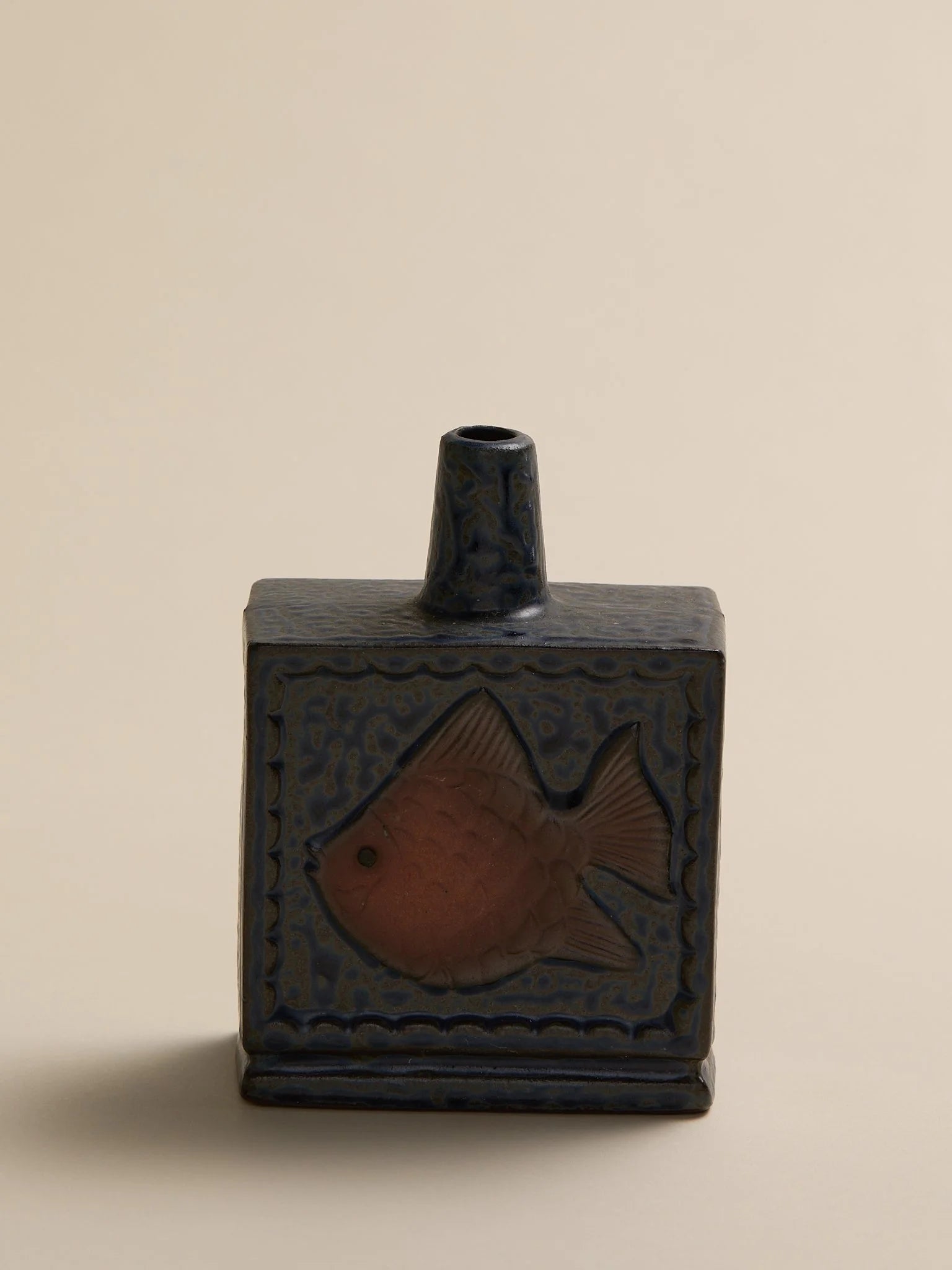 The Vintage Japanese Fish Relief Ceramic VaseVasesMiscellanea, etc.