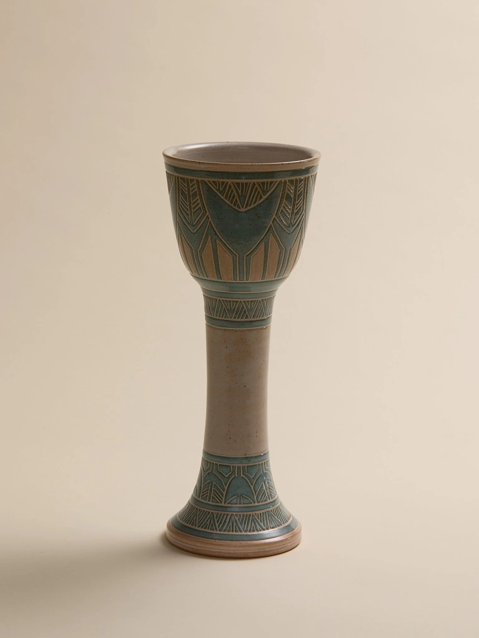 The Vintage Carved Art Deco Ceramic Chalice VaseVasesMiscellanea, etc.