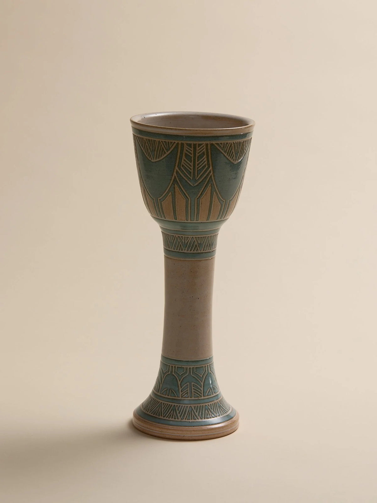 The Vintage Carved Art Deco Ceramic Chalice VaseVasesMiscellanea, etc.